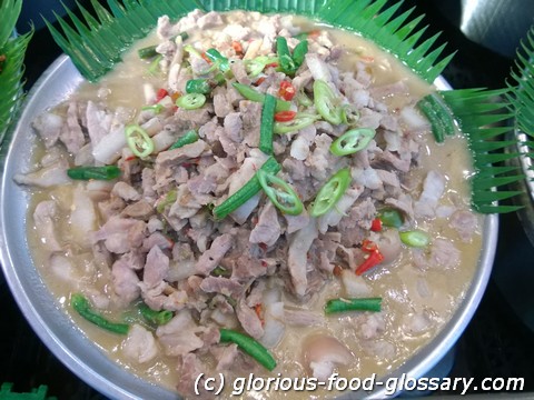 Hot and spicy Bicol Express offered by a food stall in one of the food court in a well-known mall in the Philippines. 