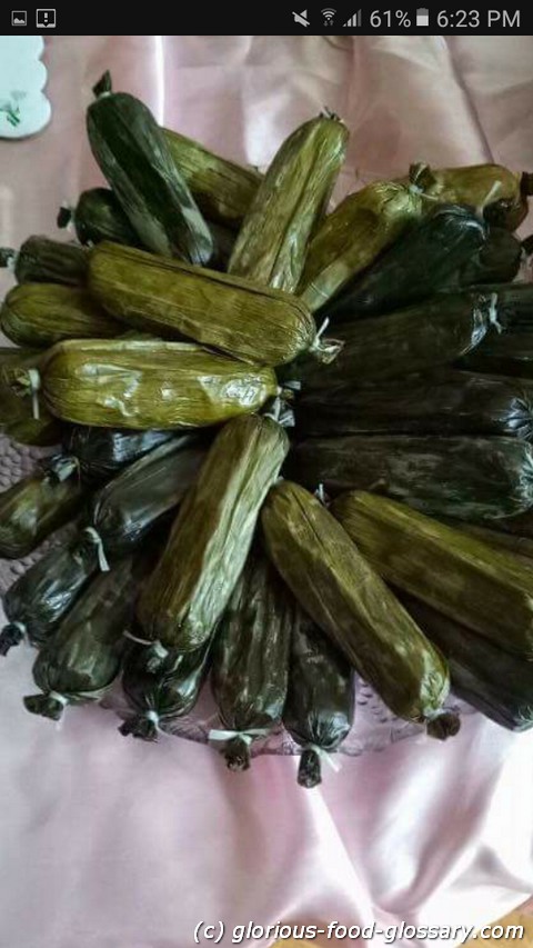 a kind of rice treat called Suman from the Visayas; Tacloban City in particular